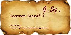 Gaszner Szeráf névjegykártya